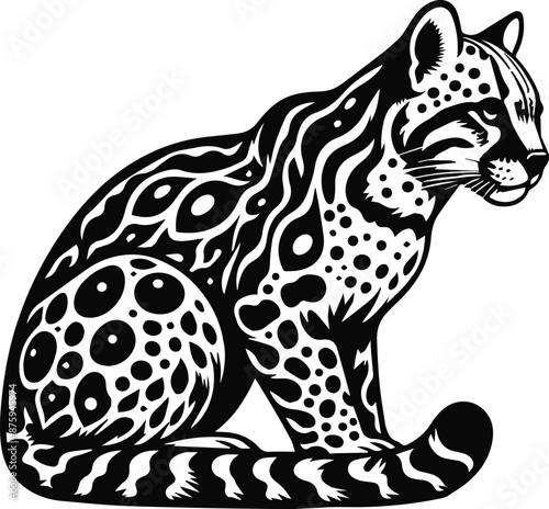 Wallpaper Mural A vector Silhouette image of Ocelot Torontodigital.ca