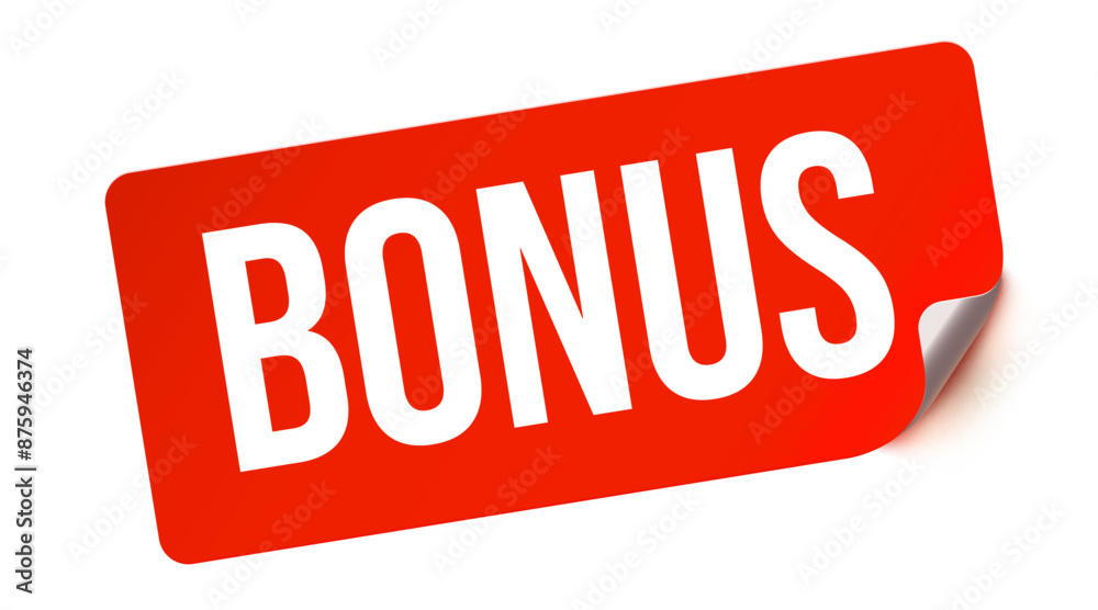 Red vector sticker and text Bonus. Isolated graphic element. Red vector sticker and text Bonus. Isolated graphic element.