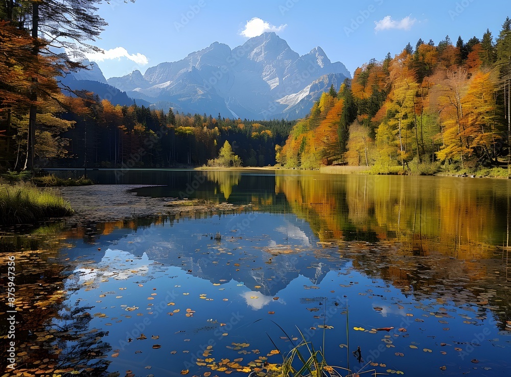 Obraz premium Autumn Mountain Lake Reflection