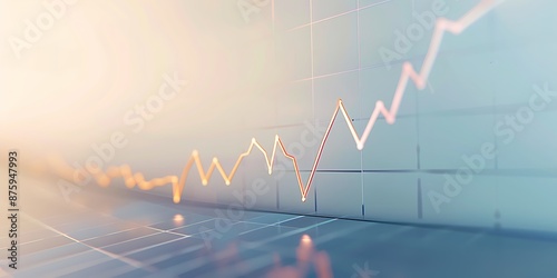 Single line graph rising on a clean, light backdrop, indicating market ascent.