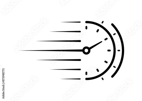 fast semicircle speedometer. semicircular dial concept. speedometer for the world of sports, technology