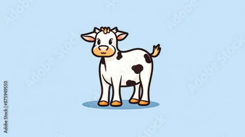 Wallpaper Mural A cartoon cow with a white face Torontodigital.ca