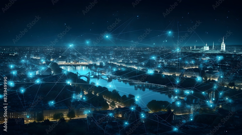 Futuristic City Skyline at Night Futuristic City Skyline at Night