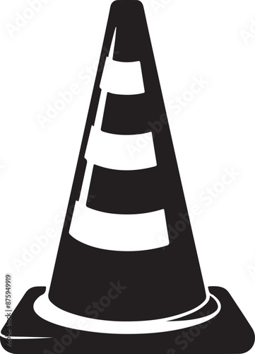 traffic cone Silhouette, vector black color silhouette