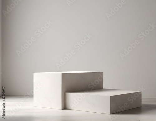 Detailed 3D Podium on Grey Empty Background for Promotional Materials
