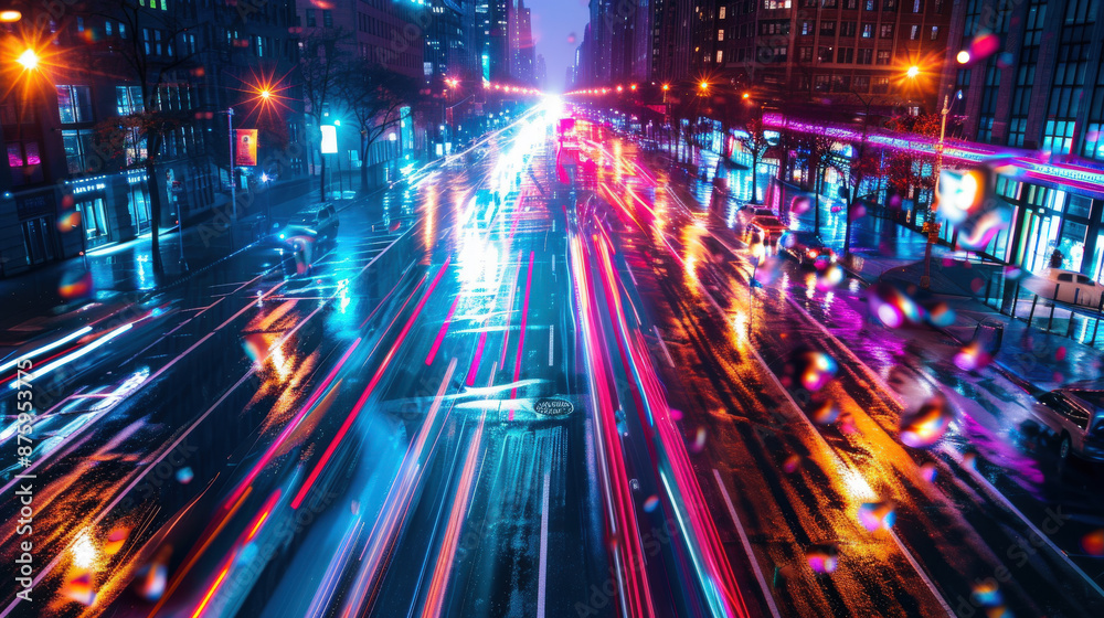 Night City Traffic Light Trails Night City Traffic Light Trails