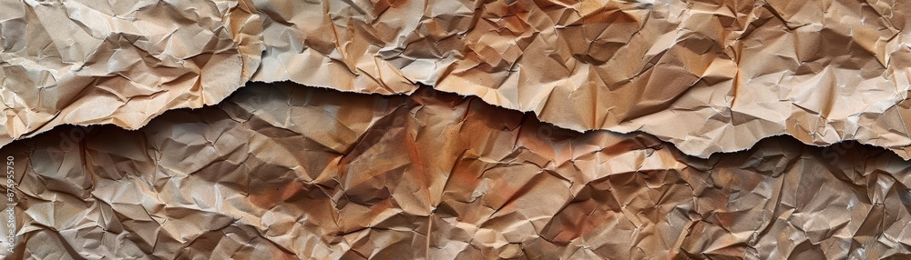 Abstract texture of crumpled brown and white paper. Abstract texture of crumpled brown and white paper.