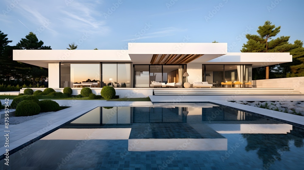 Fototapeta premium Luxury Modern House with Pool