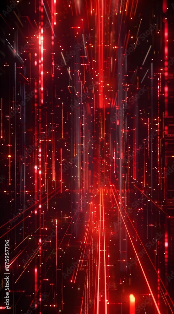 Obraz premium Red neon lights futuristic abstract surreal background