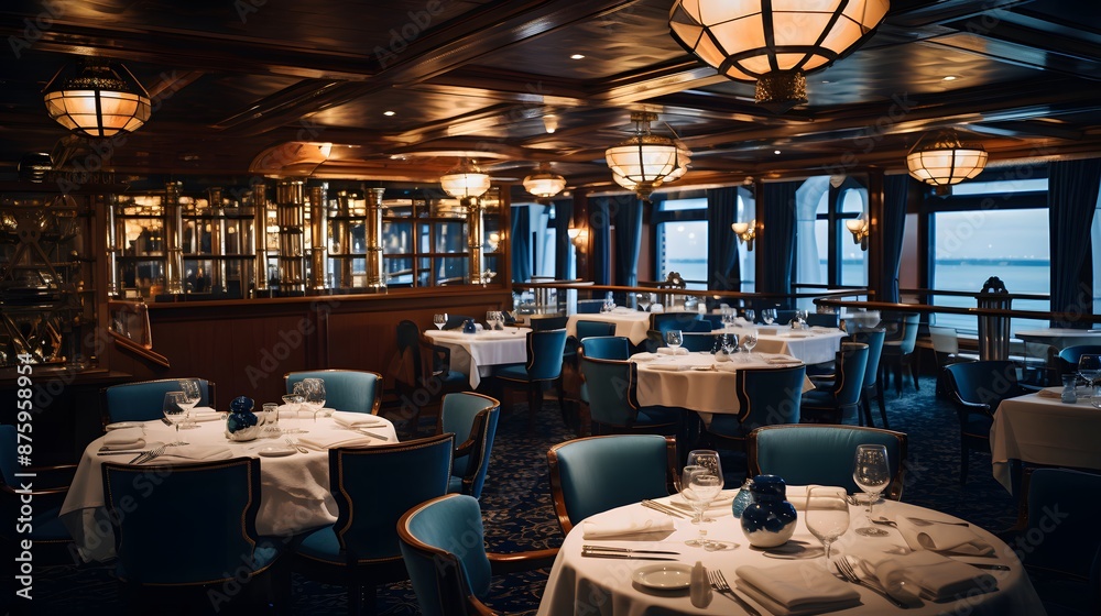 Fototapeta premium Cozy Restaurant Dining Area