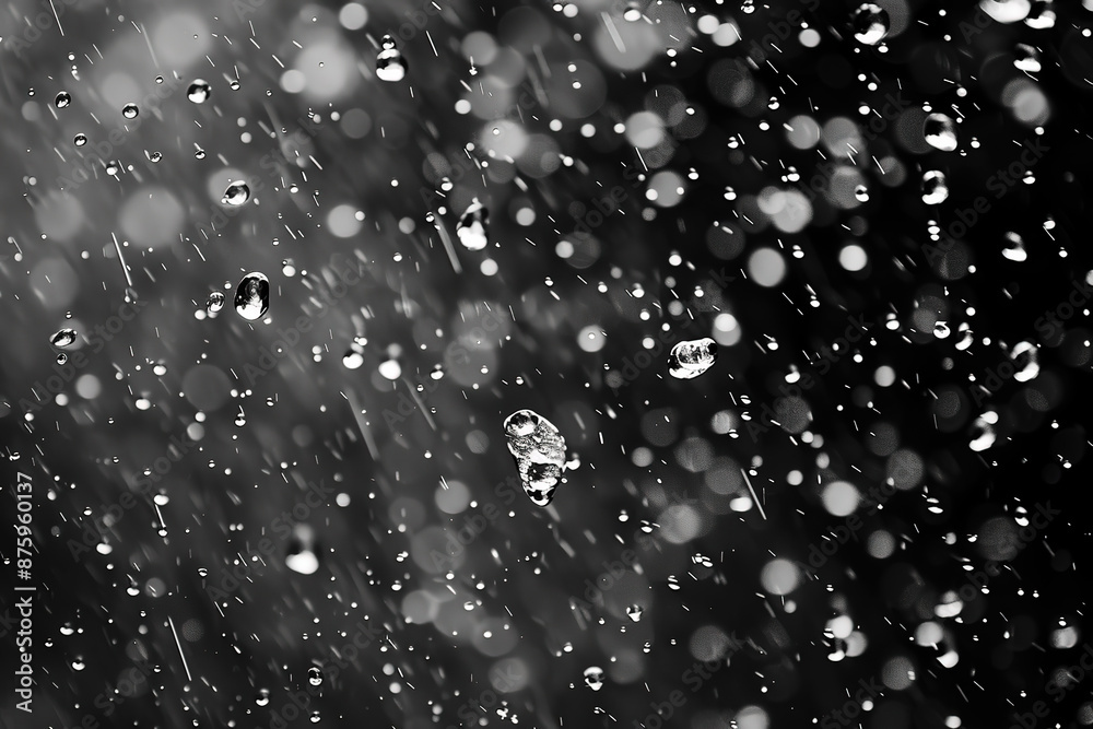 Fototapeta premium Raining. Closeup of raindrops