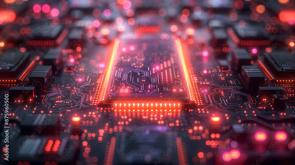 Vibrant AI Canvas with Harmonious Circuits