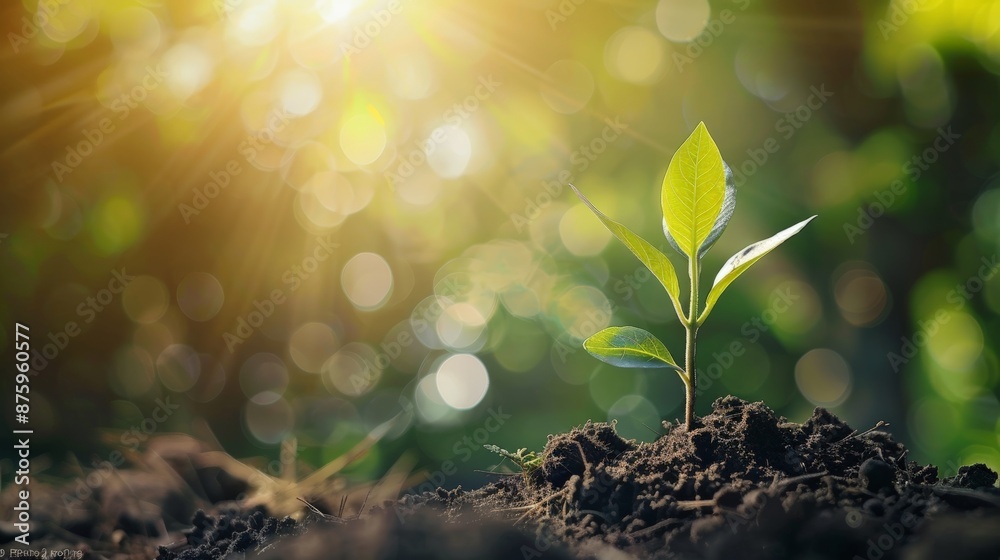 Young Plant Thrives in Sunlit Garden