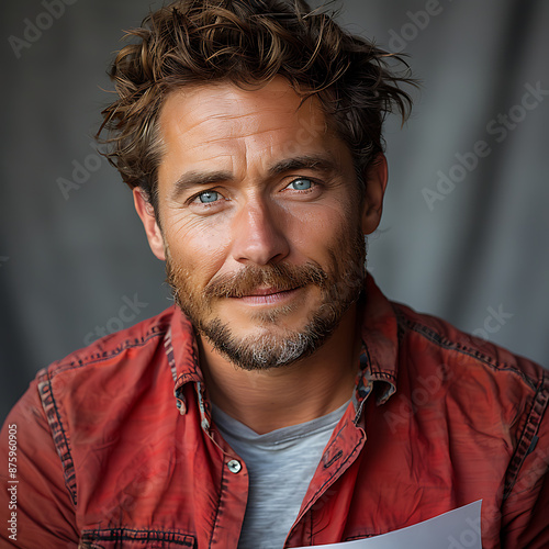 Actor's Intense Gaze Script Scene Portrait photo