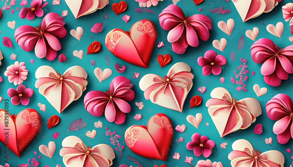 Fototapeta premium seamless pattern with hearts