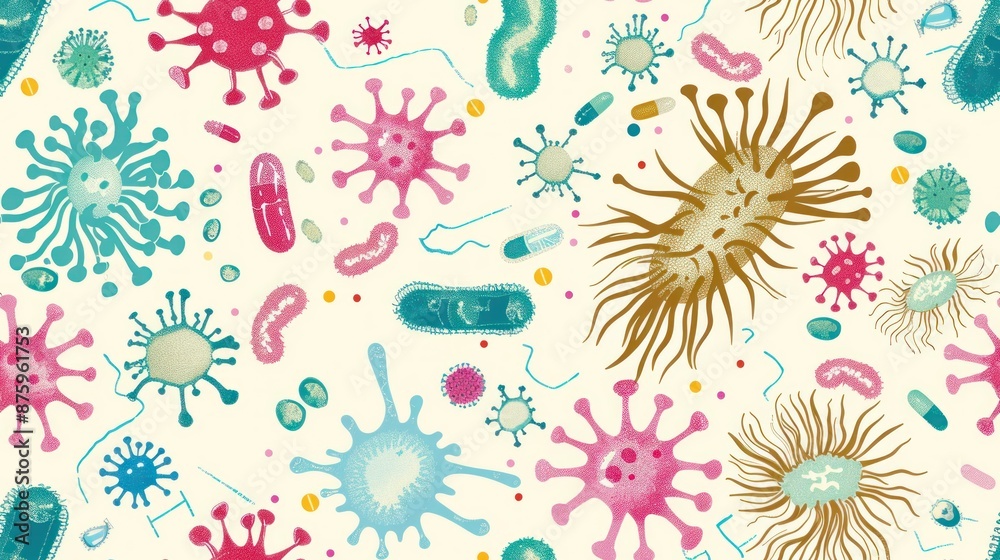 Colorful Microbe Pattern Colorful Microbe Pattern