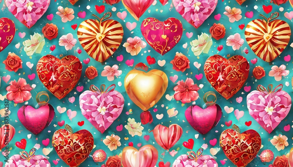 seamless pattern with hearts seamless pattern with hearts
