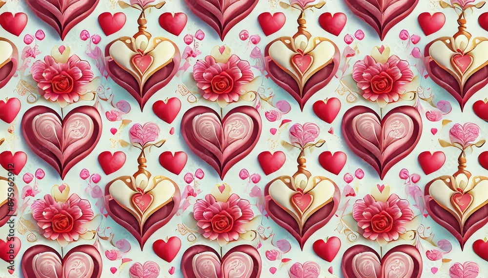 Fototapeta premium seamless pattern with hearts