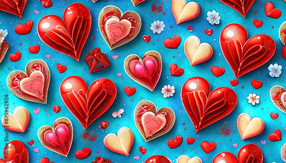 Fototapeta premium seamless pattern with hearts