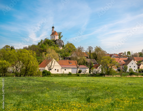 The Wörnitzstein chapel on the top of a hill photo