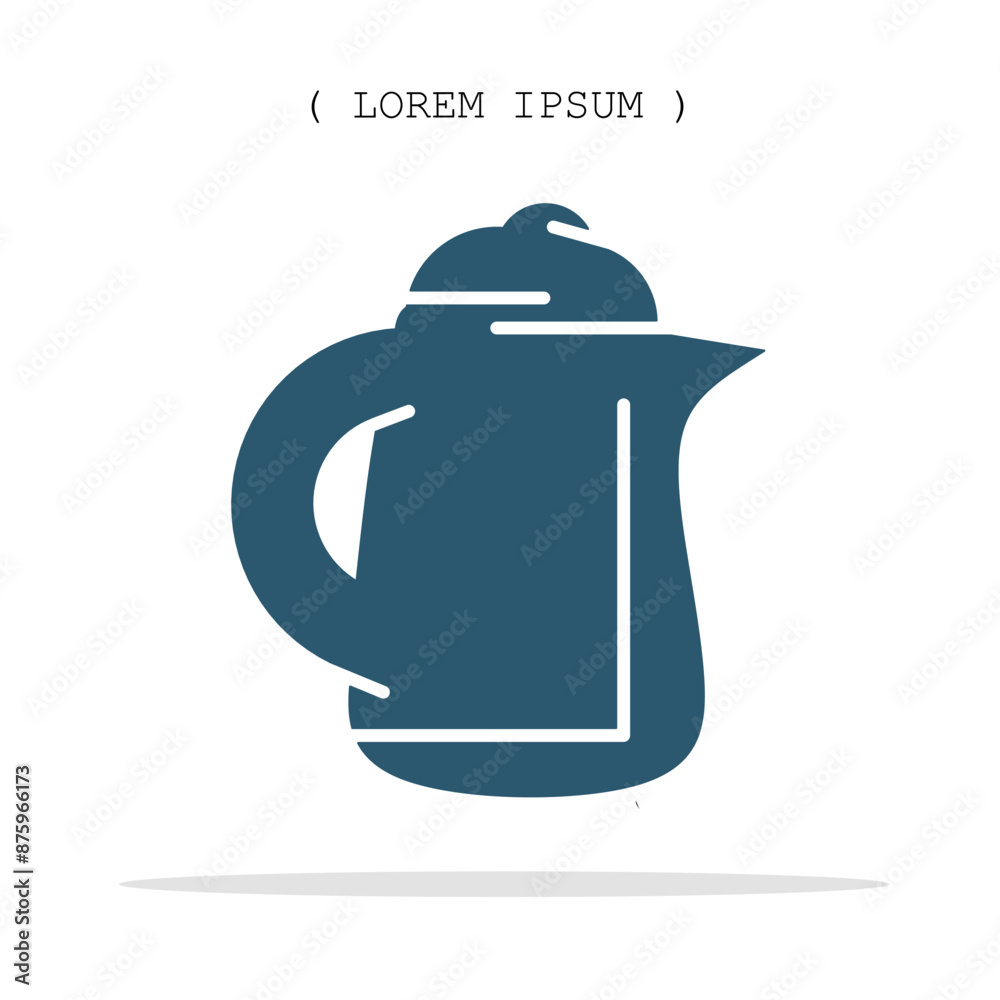 Obraz premium Vector symbol. Teapot icon illustration. Stock vector symbol illustration design.