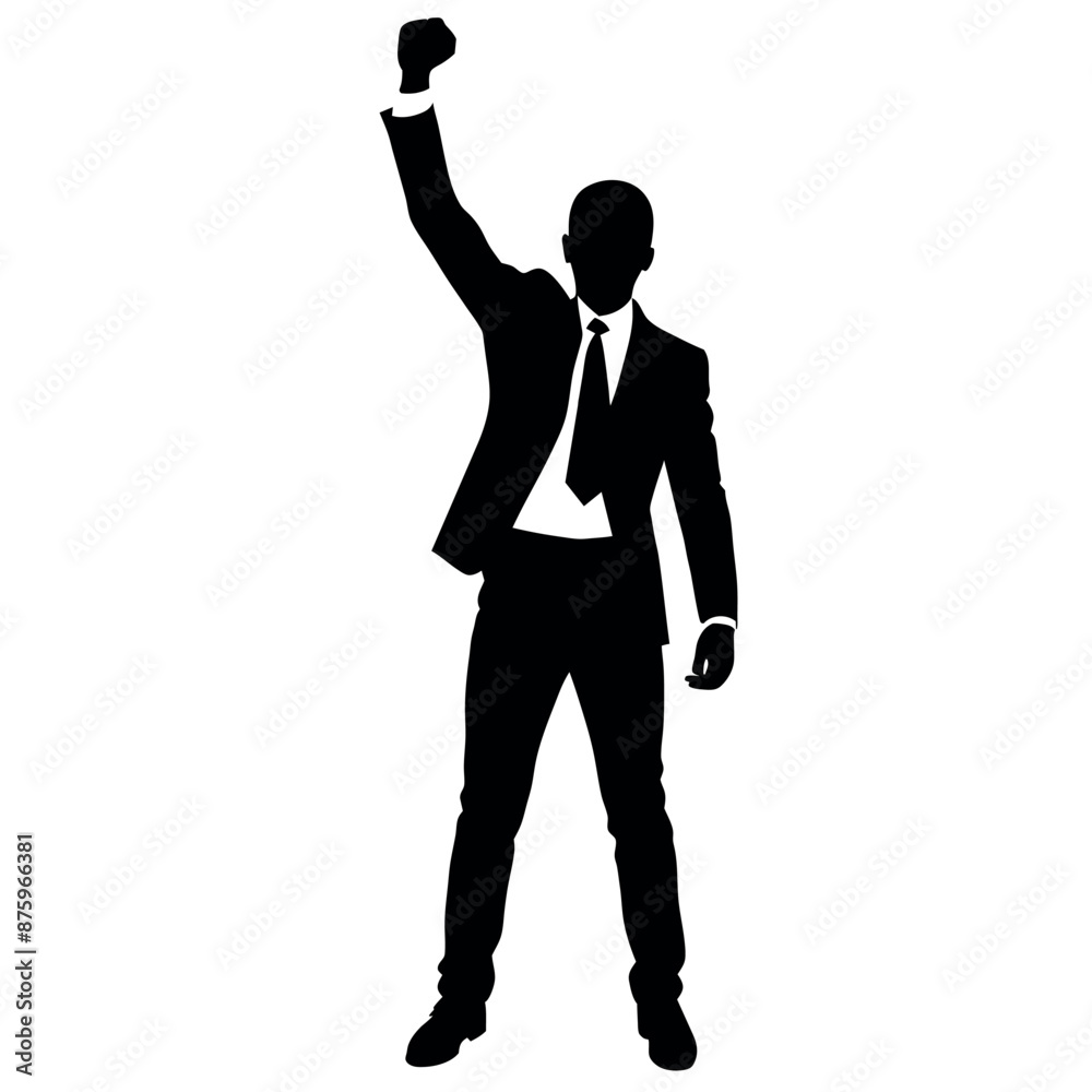 smart and stylish, successful businessman wearing a shoes, raised hand vector silhouette smart and stylish, successful businessman wearing a shoes, raised hand vector silhouette