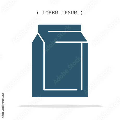 Vector symbol. Milk box icon illustration. Stock vector symbol illustration design.