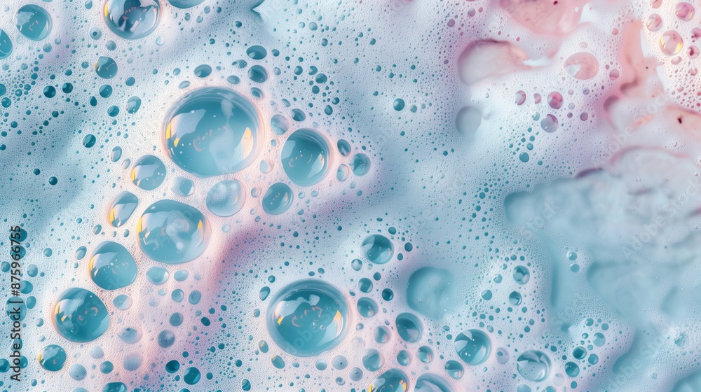 close-up of soap bubbles in water. Bubbles of different sizes cover the entire surface of the frame, creating an interesting pattern. The water has a slight bluish tint close-up of soap bubbles in water. Bubbles of different sizes cover the entire surface of the frame, creating an interesting pattern. The water has a slight bluish tint