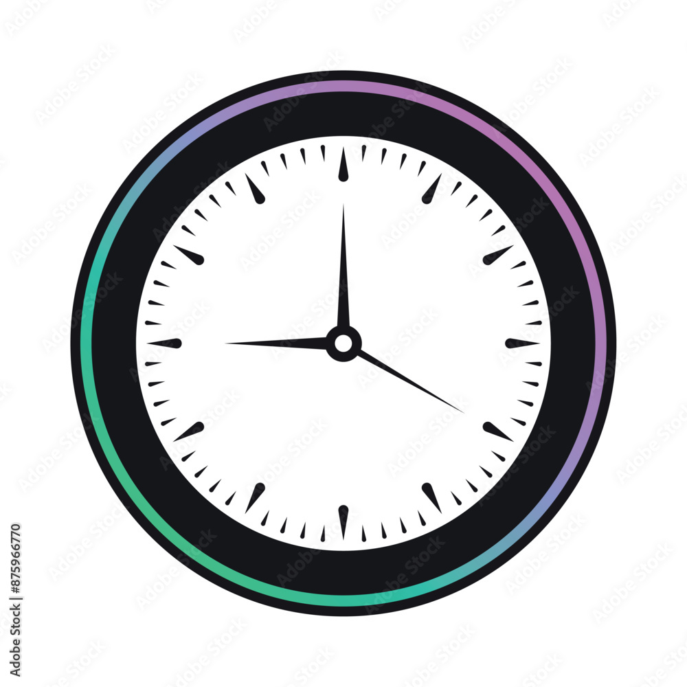 green-lilac wall clock concept. round elegant simple analog clock symbol green-lilac wall clock concept. round elegant simple analog clock symbol
