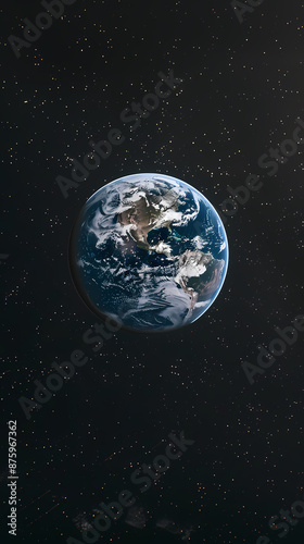 Earth seen from space, isolated on black background