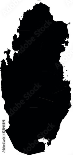 Vector silhouette map of qatar
