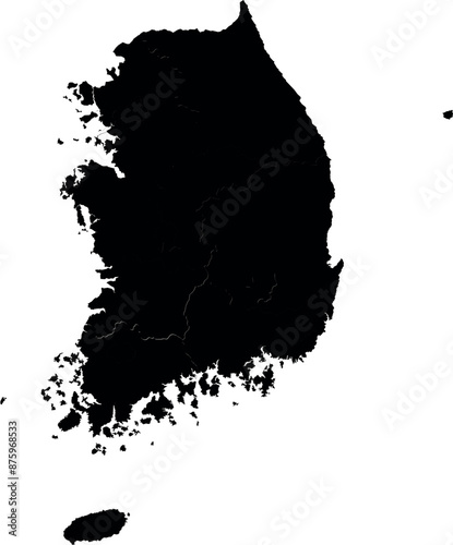 Vector silhouette map of south korea