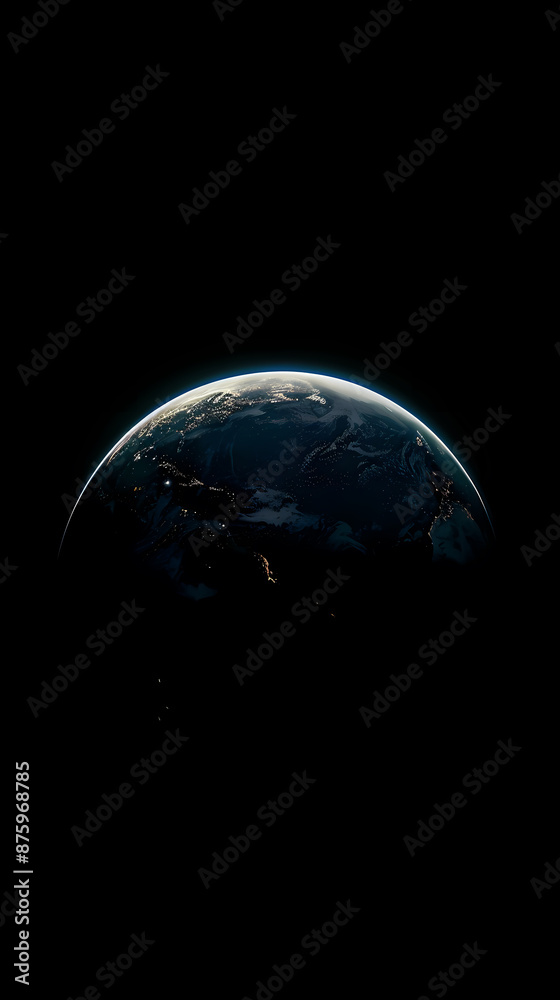 Earth seen from space, isolated on black background Earth seen from space, isolated on black background