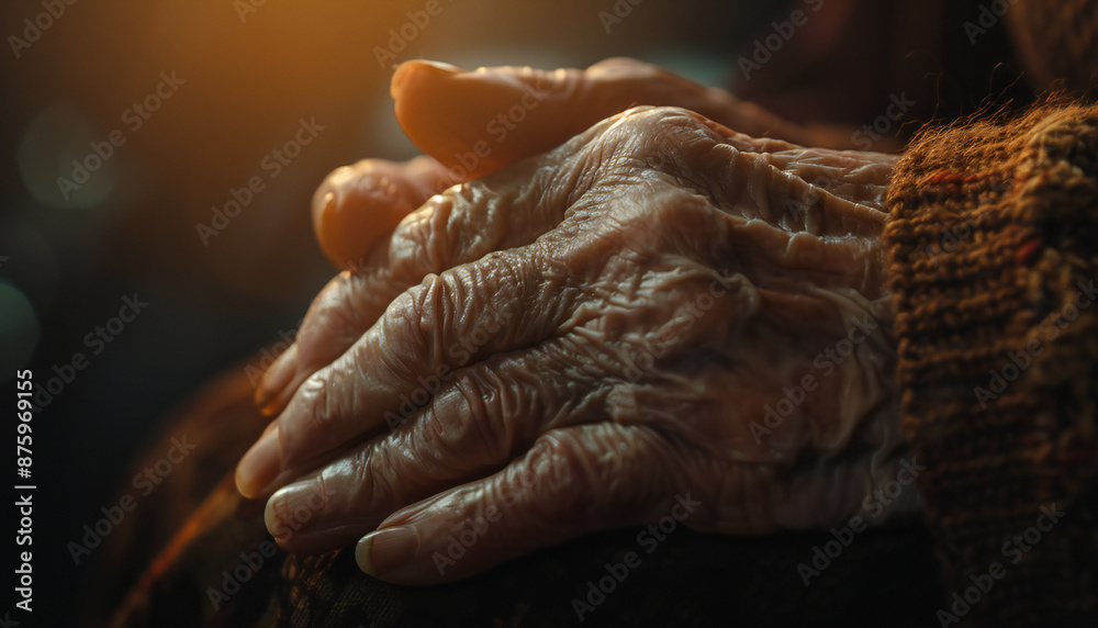Recreation of an aged hands of an elderly person Recreation of an aged hands of an elderly person