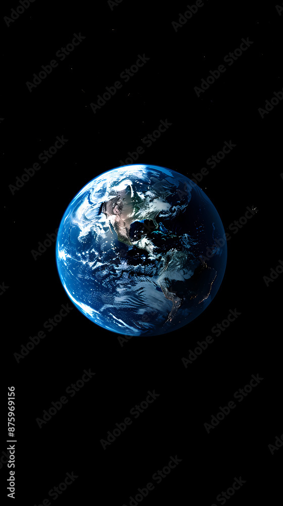 Obraz premium Earth seen from space, isolated on black background