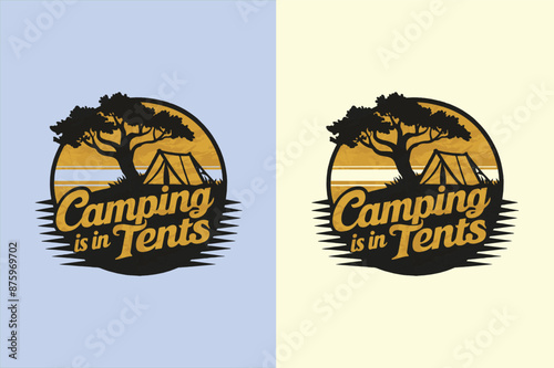 Camping In Tents T-shirt design photo