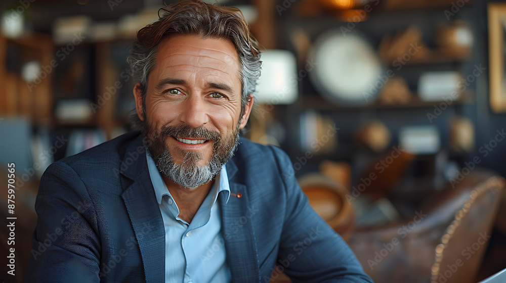 Confident Executive Focuses on Success at Desk Confident Executive Focuses on Success at Desk