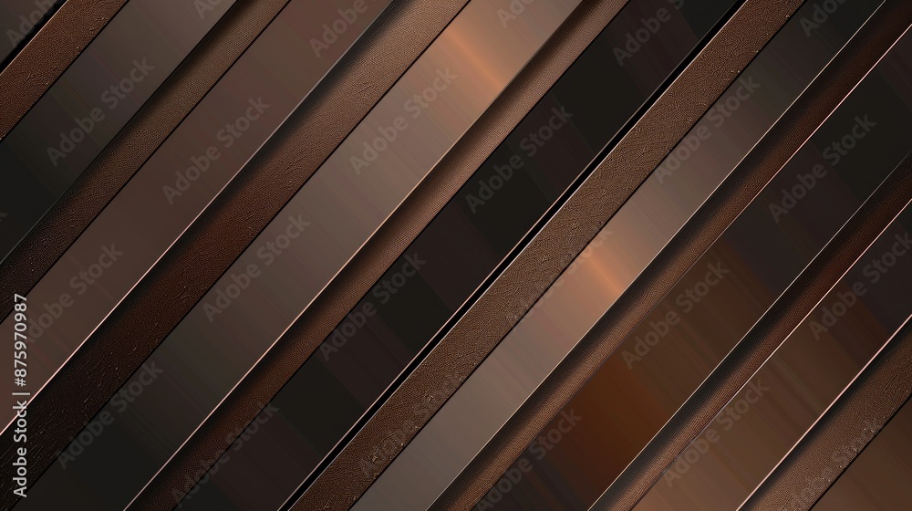 Diagonal striped banner with brown gradient metal fence segment Time s impact Suitable for website packaging advertising