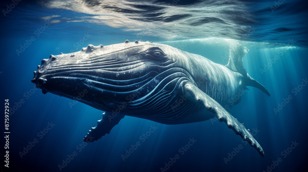 Naklejka premium Humpback Whale Eye Above Water