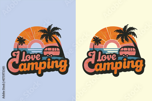 I Love Camping T-shirt design