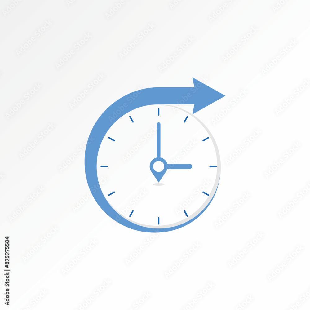 Logo design graphic concept creative abstract premium vector stock place wall clock watch time fast swoosh arrow Related point date speed period dial Logo design graphic concept creative abstract premium vector stock place wall clock watch time fast swoosh arrow Related point date speed period dial
