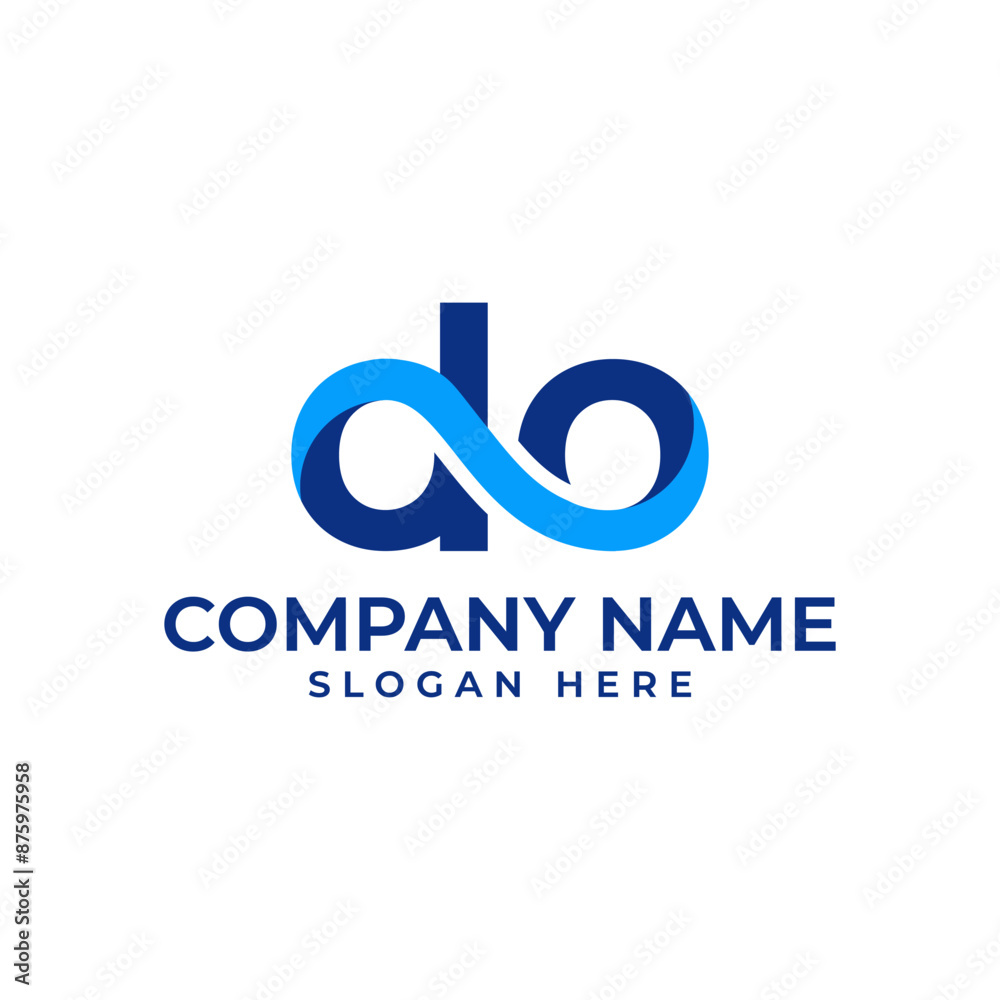 DO initial lettermark with the connected letter DO by the infinity sign in minimalist and modern style DO initial lettermark with the connected letter DO by the infinity sign in minimalist and modern style
