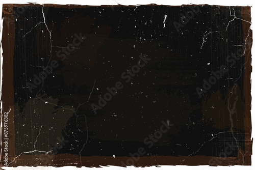 Old worn grunge photo, Vector pattern faded retro photo background, Grain wrinkles texture.