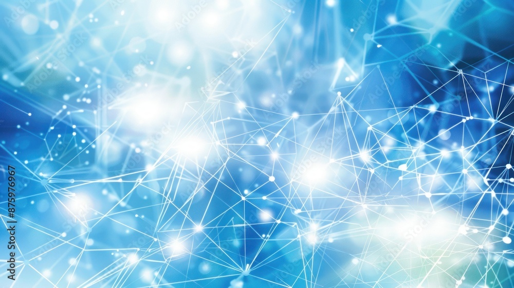 Abstract Blue Network Background with White Lines Abstract Blue Network Background with White Lines