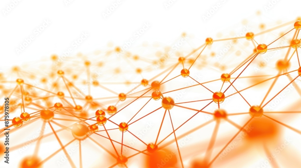Abstract Network of Interconnected Orange Spheres