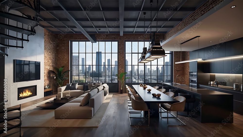 Awesome Modern Loft Living Room | Architecture Interior Awesome Modern Loft Living Room | Architecture Interior
