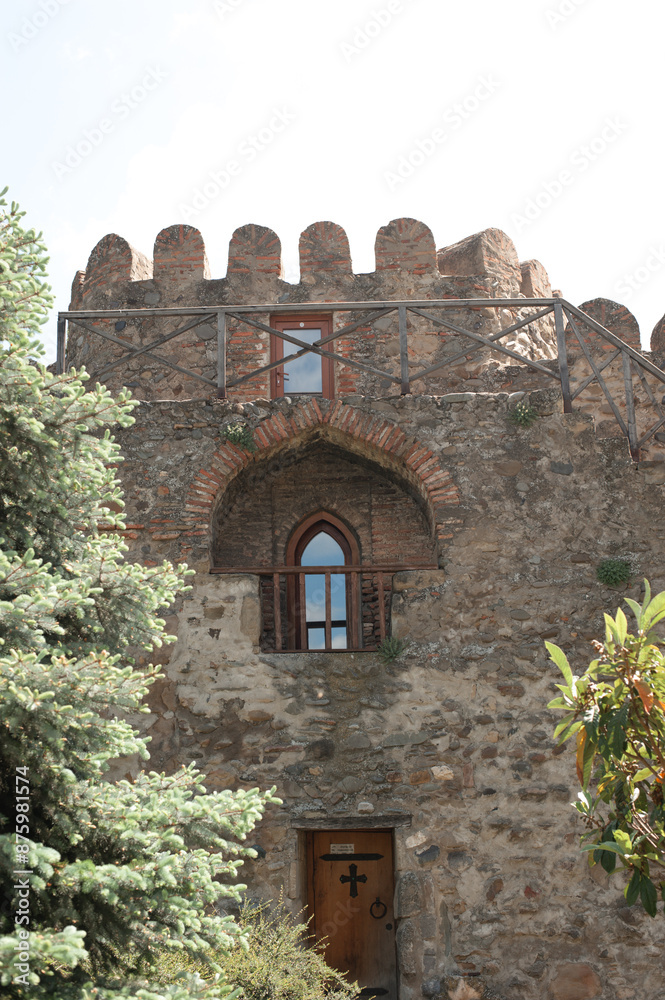 Fototapeta premium travel through georgia, door cities, old church, castle