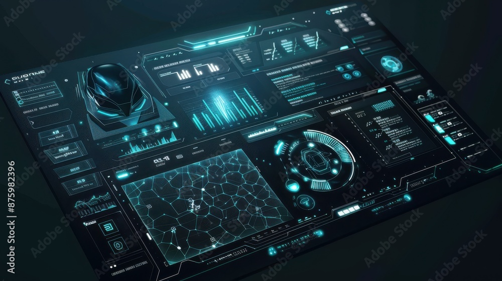 Hyper realistic computer screen with simple elegant AI interface, sleek design, futuristic technology concept Hyper realistic computer screen with simple elegant AI interface, sleek design, futuristic technology concept
