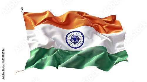 Indian Flag - National Symbol Illustration PNG File, Isolated on White