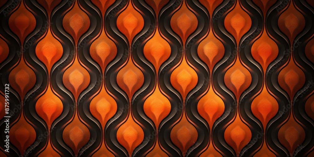 Abstract S-Shaped Pattern in Orange and Black Abstract S-Shaped Pattern in Orange and Black